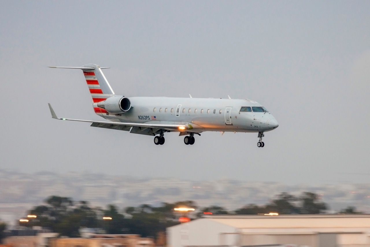 Luqa, Malta - November 7, 2021: Ex American Eagle, Ex US Airways Express Bombardier CRJ-200ER (CL-600-2B19) (REG: N262PS) on delivery flight to new owner.