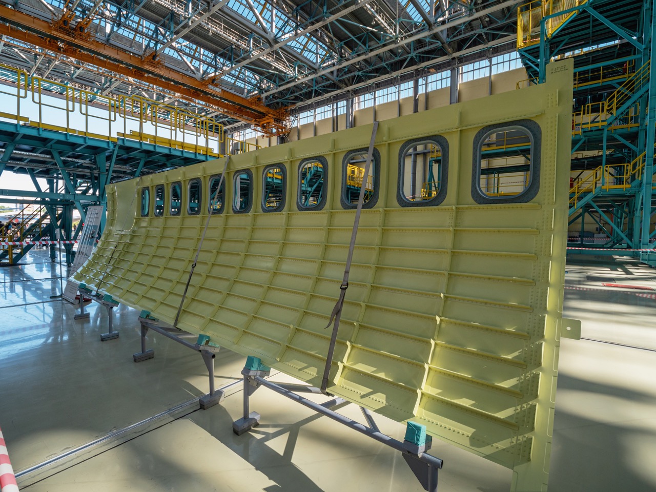 Ulyanovsk, "Aviastar" aircraft manufacturing plant. AN-124-100 fuselage fragment.